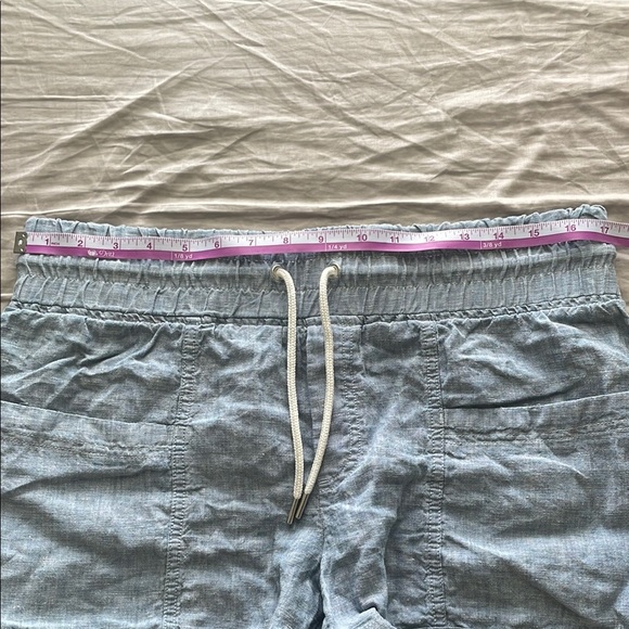Athleta Cabo 100% Linen Shorts Blue Chambray size 12 - Picture 8 of 10